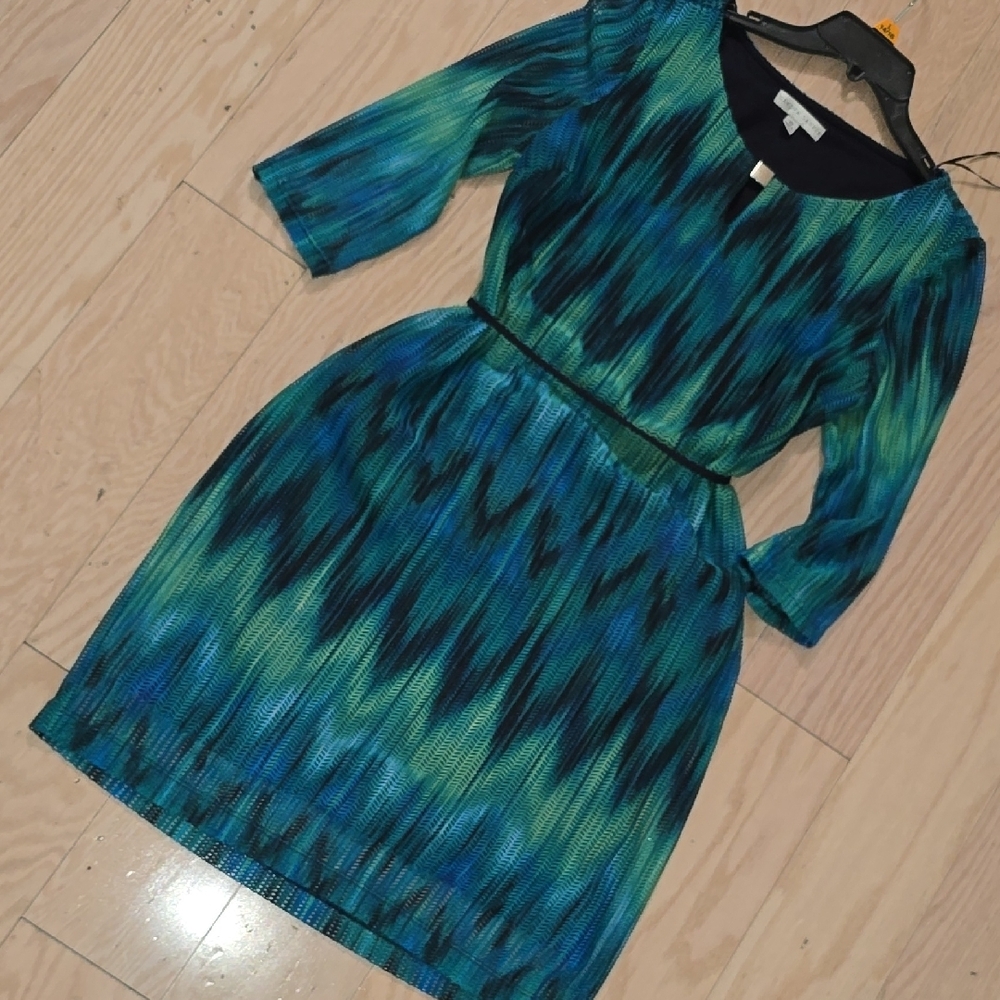 Elegant Green and Blue Women's Dress